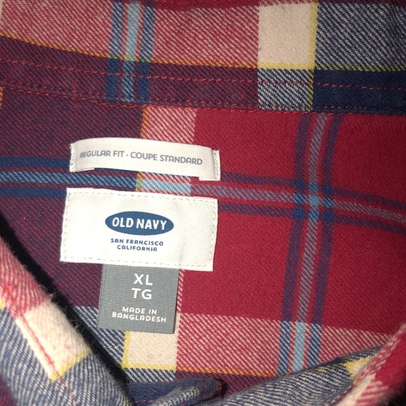 Old Navy Red, White & Blue, Plaid Button Up Shirt - Picture 5 of 5